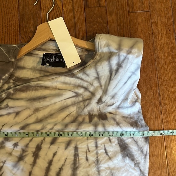 NWT Alla Berman | Tylar Top Tie Dye Scoop Neck Shoulder Padding Cotton Tee Med - Picture 6 of 7